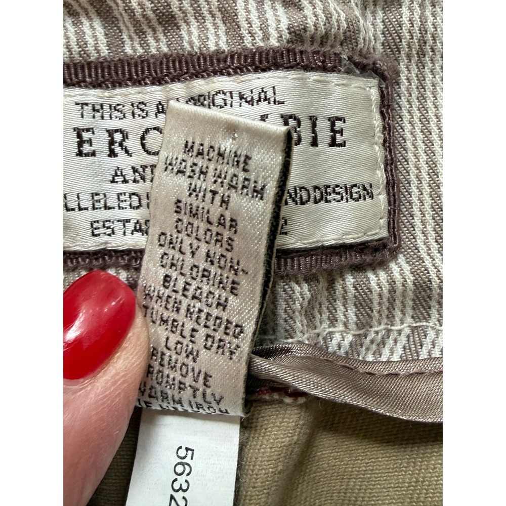 Abercrombie & Fitch Flare Pants Womens 4R Khaki Tan Vintage Low Rise Y2K Cotton - Picture 6 of 13